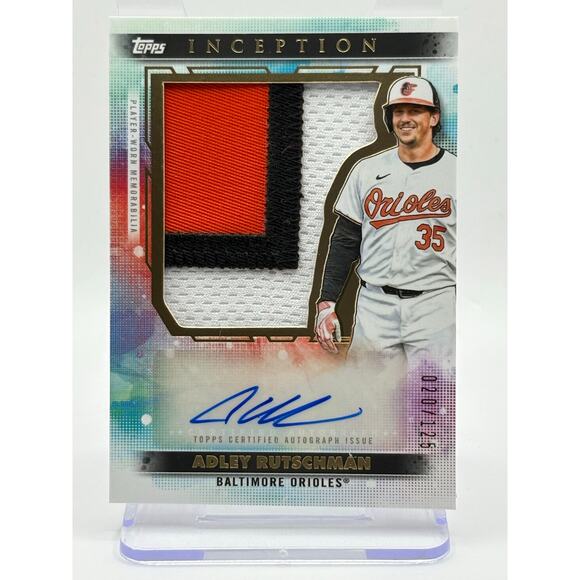 2024 Topps Inception Adley Rutschman Jumbo 3 Color Patch Auto 20/125 SP Orioles - Picture 1 of 2